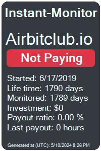 airbitclub.io Monitored by Instant-Monitor.com