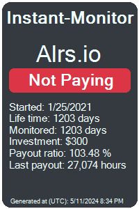 alrs.io Monitored by Instant-Monitor.com