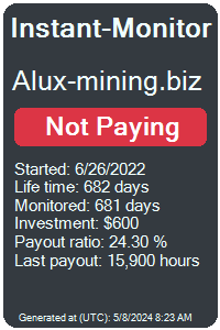 alux-mining.biz Monitored by Instant-Monitor.com