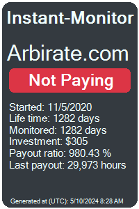 arbirate.com Monitored by Instant-Monitor.com