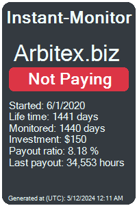 arbitex.biz Monitored by Instant-Monitor.com