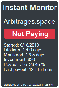 arbitrages.space Monitored by Instant-Monitor.com