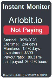 arlobit.io Monitored by Instant-Monitor.com