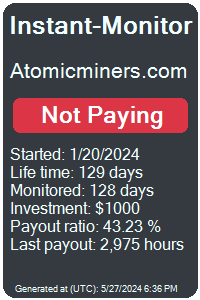 atomicminers.com Monitored by Instant-Monitor.com