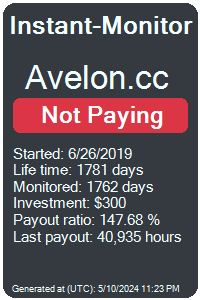 avelon.cc Monitored by Instant-Monitor.com