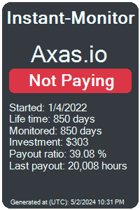 axas.io Monitored by Instant-Monitor.com