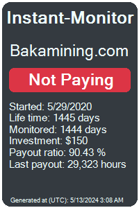 bakamining.com Monitored by Instant-Monitor.com
