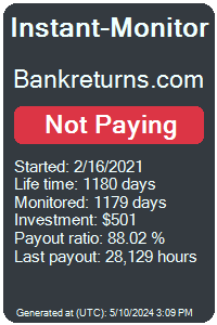 bankreturns.com Monitored by Instant-Monitor.com