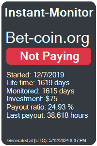 bet-coin.org Monitored by Instant-Monitor.com