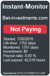 bet-investments.com Monitored by Instant-Monitor.com