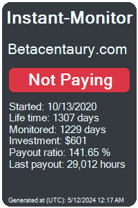 betacentaury.com Monitored by Instant-Monitor.com