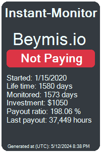 beymis.io Monitored by Instant-Monitor.com