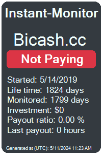 bicash.cc Monitored by Instant-Monitor.com