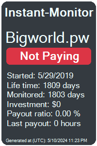 bigworld.pw Monitored by Instant-Monitor.com