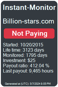 billion-stars.com Monitored by Instant-Monitor.com