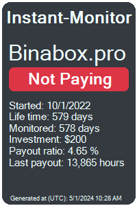 binabox.pro Monitored by Instant-Monitor.com