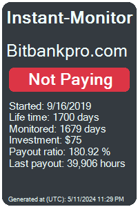 bitbankpro.com Monitored by Instant-Monitor.com