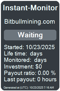 bitbullmining.com Monitored by Instant-Monitor.com