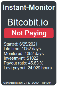 bitcobit.io Monitored by Instant-Monitor.com
