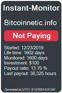 bitcoinnetic.info Monitored by Instant-Monitor.com