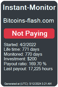 bitcoins-flash.com Monitored by Instant-Monitor.com