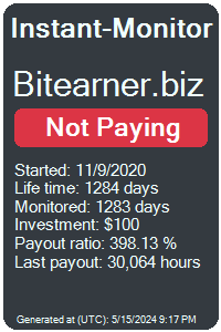 bitearner.biz Monitored by Instant-Monitor.com