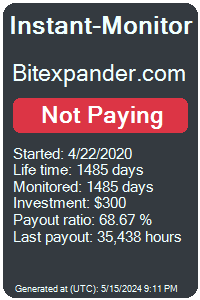 bitexpander.com Monitored by Instant-Monitor.com