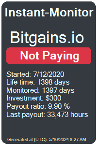 bitgains.io Monitored by Instant-Monitor.com