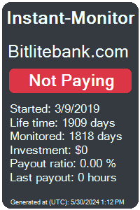 bitlitebank.com Monitored by Instant-Monitor.com