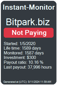 bitpark.biz Monitored by Instant-Monitor.com