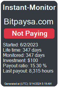 bitpaysa.com Monitored by Instant-Monitor.com