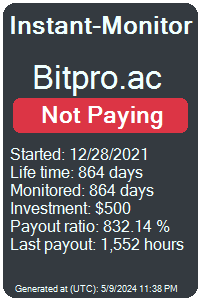 bitpro.ac Monitored by Instant-Monitor.com
