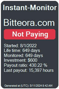 bitteora.com Monitored by Instant-Monitor.com