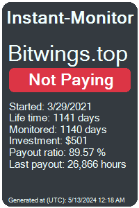 bitwings.top Monitored by Instant-Monitor.com