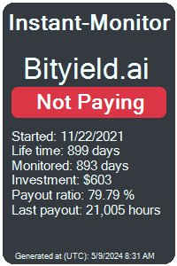 bityield.ai Monitored by Instant-Monitor.com