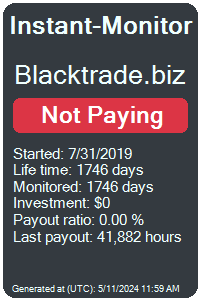 blacktrade.biz Monitored by Instant-Monitor.com