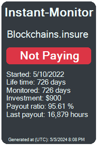 blockchains.insure Monitored by Instant-Monitor.com