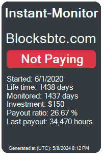 blocksbtc.com Monitored by Instant-Monitor.com