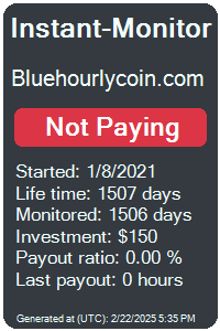 bluehourlycoin.com Monitored by Instant-Monitor.com