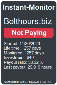 bolthours.biz Monitored by Instant-Monitor.com