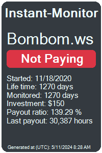 bombom.ws Monitored by Instant-Monitor.com