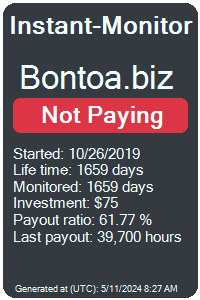 bontoa.biz Monitored by Instant-Monitor.com
