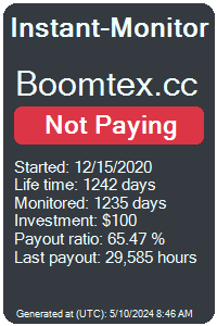 boomtex.cc Monitored by Instant-Monitor.com