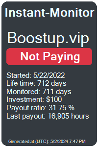 boostup.vip Monitored by Instant-Monitor.com
