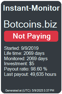 botcoins.biz Monitored by Instant-Monitor.com