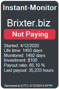 brixter.biz Monitored by Instant-Monitor.com