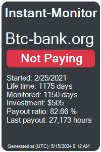 btc-bank.org Monitored by Instant-Monitor.com