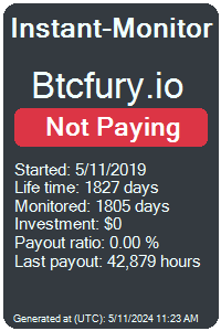 btcfury.io Monitored by Instant-Monitor.com