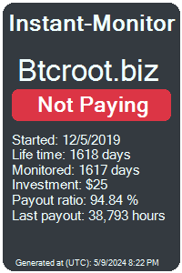 btcroot.biz Monitored by Instant-Monitor.com