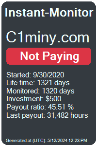 c1miny.com Monitored by Instant-Monitor.com